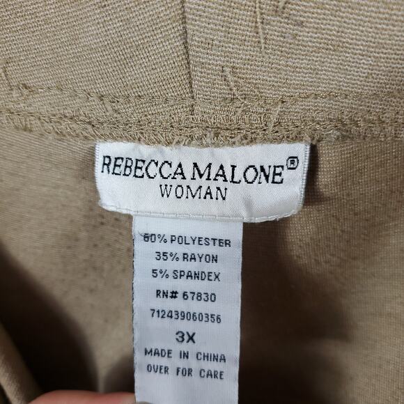 Rebecca Malone Tan Front Seam Straight-leg Pull-on Pants Size 3X - Picture 8 of 9